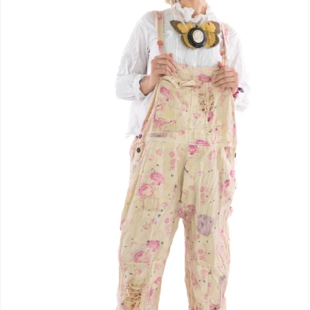 Magnolia Pearl Tan and Pink Floral Jumpsuit